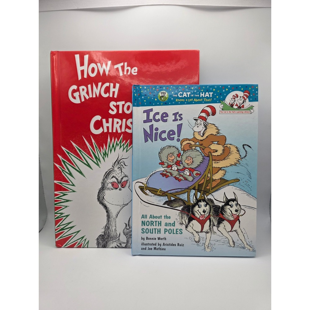 Dr Seuss Book Bundle How the Grinch Stole Christmas & Ice Is Nice Hardcover